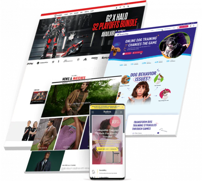 WordPress web design team hero collage